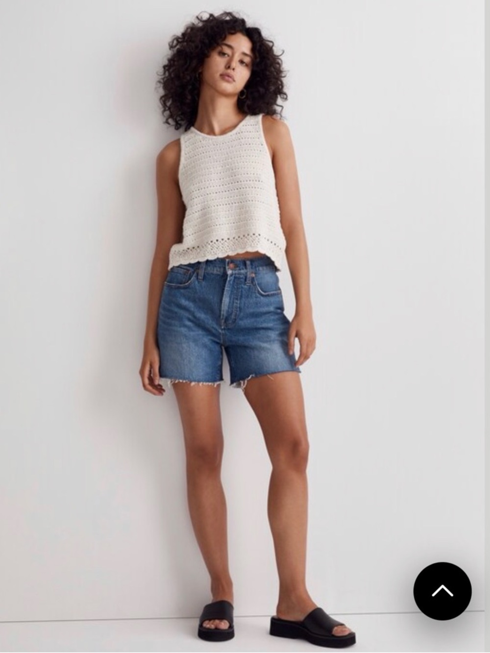Madewell Kellen Crochet Sweater Tank Cream Size Medium